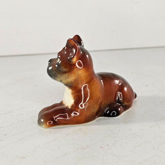 Vintage Goebel West Germany Boxer Puppy Dog Figurine Lying Down CH567 - Picture 4 of 10